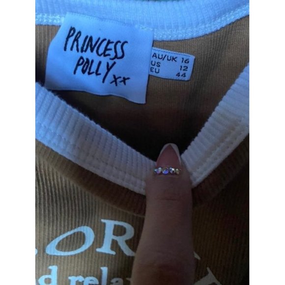 Princess Polly Cheerleaader Mini Ribbed Dress Sz 12 - Picture 8 of 8